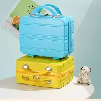 Мини-жесткий косметический чехол, чемодан, 14-дюймовый дорожный чемодан, небольшой портативный чехол для переноски, чемодан для макияжа чёрный