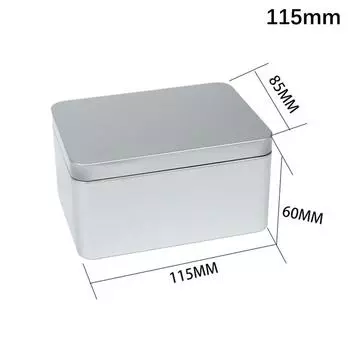 Мини-жестяная мыльница, металлическая прямоугольная железная коробка, маленькая квадратная коробка для хранения украшений, красоты ногтей, конфет, монет, таблеток 115X85X60MM