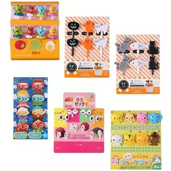 Мини-животное мультфильм Фруктовая вилка Детские закуски Торт Десерт Еда Фруктовая вилка 6*2cm