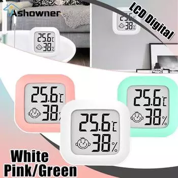 Мини ЖК-цифровой термометр-гигрометр многофункциональный комнатный электронный измеритель температуры и влажности датчик метеостанция White