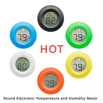 Мини ЖК-цифровой термометр Термогигрометр Круговой тестер температуры и влажности Термометры Датчик Детектор Метеостанция жёлтый