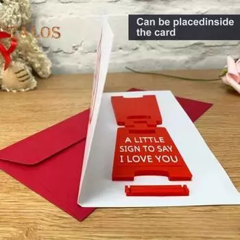 Мини-знак «Я люблю тебя», украшение для рабочего стола на День святого Валентина, рождественский подарок, выдвижная мини-знак, чтобы выразить любовь к девушке, жене, невесте красный