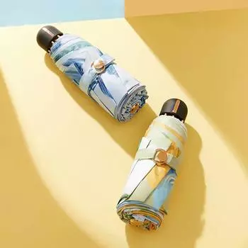 Мини-зонт для телефона с цветочным карманом для женщин, милый складной зонтик от солнца, ветрозащитный уличный УФ-зонтик, зонтик от солнца, бесплатная доставка зелёный