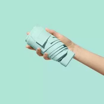 Мини-зонт-капсула, солнечный и дождливый зонт Dualuse, непромокаемый солнцезащитный зонт, портативный зонт для путешествий на открытом воздухе, путешествия