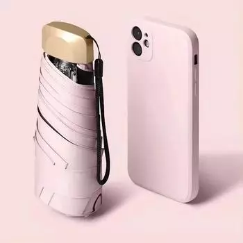 Мини-зонт от солнца, небольшой карманный дождевик, дорожный зонт, виниловый складной зонт, защита от ультрафиолета, козырек от солнца, карманный зонтик, капсула