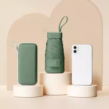 Мини-зонт от солнца, защищает от дождя и солнца, устойчив к ультрафиолетовому излучению и дождю, и солнцу One Size небесно-голубой