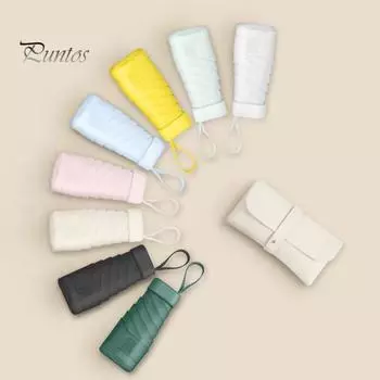 Мини-зонт с защитой от УФ-излучения, портативный солнцезащитный зонт, ветрозащитный, легкий, водонепроницаемый, складной зонт от солнца и дождя, карманный дорожный зонт жёлтый