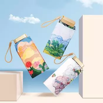 Мини-зонт с защитой от ультрафиолета, карманный зонтик от солнца, 6-кратный легкий портативный зонт