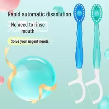 Мини-зубная щетка Bursting Bead - Fresh Breath Портативная зубная щетка для взрослых Herbal mint flavor, individual single pack