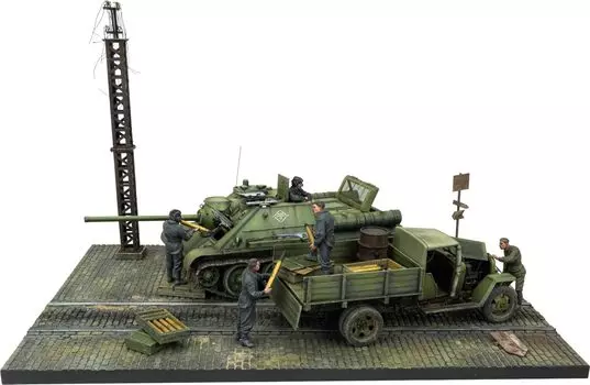 Miniart 135 Советская загрузка боеприпасов Большой набор САУ СУ-85, средний грузовик ГАЗ-ММ, 6 экипажей, пластиковая модель MA36071