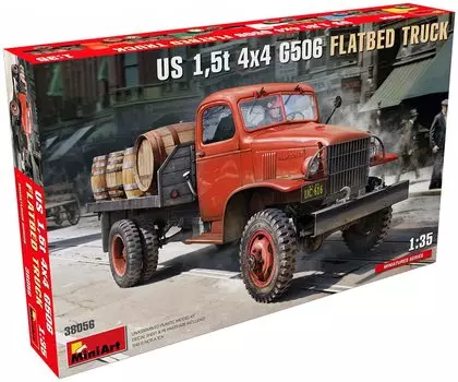 Miniart American 4x4 G506 Flatbed Truck Plastic Model MA38056 Molding Color 1/35 1.5t