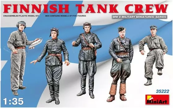 Miniart Finnish Army Tank Crew Set of 5 Plastic Model MA35222 1/35