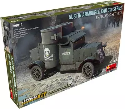Miniart German Army Austin Armored Car Type 3 German Volunteer Army Specification Full Interior Plastic Model MA39012 1/35