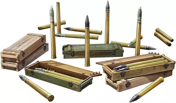 Miniart German Army PaK40 Ammunition Set 1 Пластиковая модель MA35398 1/35 7,5 см Коробка/Пушечное ядро