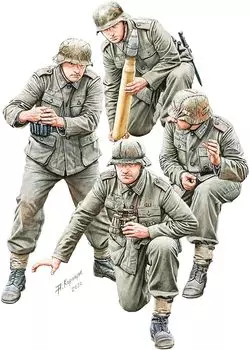 Miniart Немецкая артиллерия 4 фигурки пластиковая модель MA35471 1/35