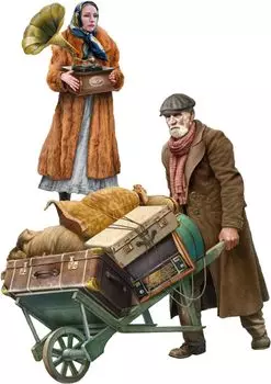 Miniart Refugee Series Разное Семья торговцев Пластиковая модель MA38089 1/35