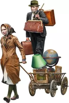 Miniart Семья учителей-беженцев, 2 предмета, пластиковая модель MA38086 1/35