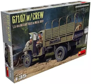Miniart US Army G7107 4x4 Грузовой автомобиль Металлический Груз 3 Фигурки Экипаж Пластиковая Модель MA35383 1/35 1.5t