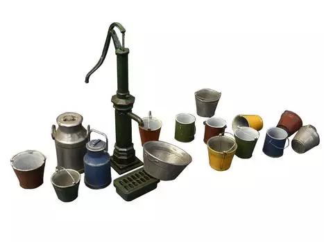 Miniart Water Pump Set Plastic Model MA35578 1/35