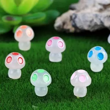 Miniature Glowing Mushroom Figurines 50pcs/set Handmade Crafts Decoration for Children Adults Handmade DIY Crafts
