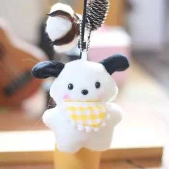 Miniature Pochacco Plush Keychain Stuffed Animal Toy Sanrio Decor Themed Patch Dog