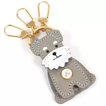 Брелок Миниатюрный шнауцер, который позволяет стоять и двигать мордой NH0862 80901 Один размер [Kitamura] Женский Серо-белый