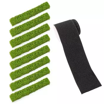 Miniature Shrub Strips 8 Pieces Static Shrubs Plant Group Model Road Tape 1 Piece Static Landscape Model Artificial Plants Building Model Miniature