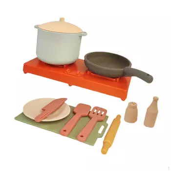 Miniature Simulation Kitchen Toy,Kitchen Cooking Pan Playset,Preschool,Role Play Toddlers Pretend