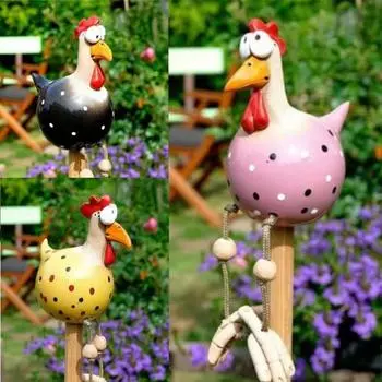 Miniatures Simulation Chicken Ornaments Micro Landscape Animal Resin Ornaments Outdoor жёлтый
