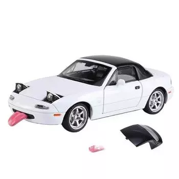 Миниатюрная 1/32 Mazda MX5 литая под давлением металлическая игрушечная модель автомобиля MX-5 звук и свет коллекция хобби подарки для детей мальчиков и детей белый
