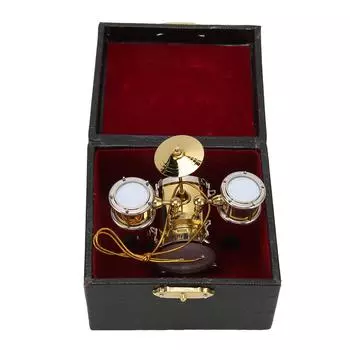 Миниатюрная барабанная установка, реплика музыкального инструмента, модель мини-барабана, кукольный домик, украшение, подарок барабанщику