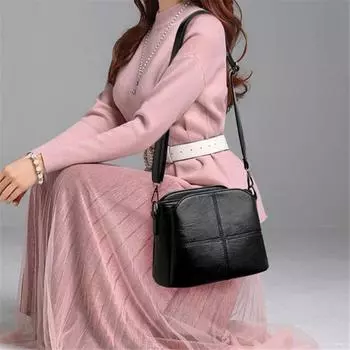 Миниатюрная черная кожаная сумка через плечо для женщин, классическая стеганая маленькая сумка через плечо, легкая и универсальная дорожная сумка