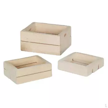 Миниатюрная деревянная корзина для овощей и фруктов для кукольного домика, ящик для хранения, витрина для продуктов питания, пекарские принадлежности