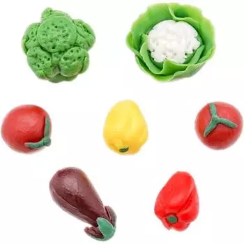 Миниатюрная еда 1/12, 7 шт., овощной кукольный домик, кухонные аксессуары 7Pcs
