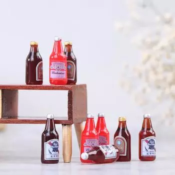 Миниатюрная еда и игровой реквизит для стрельбы, имитация мини-пивной бутылки