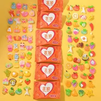 Миниатюрная еда, игрушки, фрукты, животные, слепой мешок, детский сад, приз, рекламная акция, маленький слепой мешок, смола, маленькая игрушка