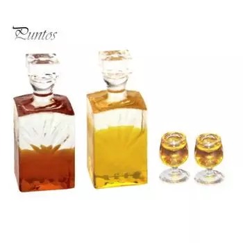 Миниатюрная еда, имитация бутылки вина, стеклянная модель, игрушка, аксессуары для кукольного домика B