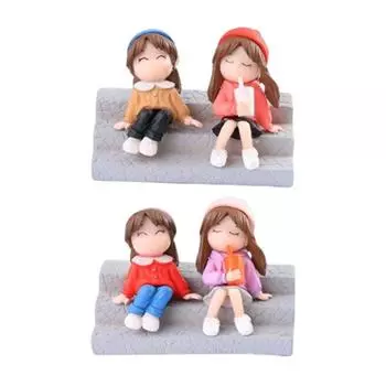 Миниатюрная фигурка девушки на ступеньке, декоративная статуэтка, скульптура, поделки для дома, спальни, общежития, гостиной, декор