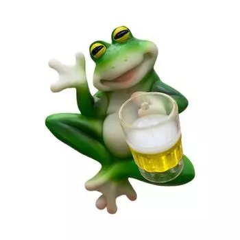 Миниатюрная фигурка лягушки, садовая статуэтка пьющей лягушки, кашпо-обнимашка, смола C