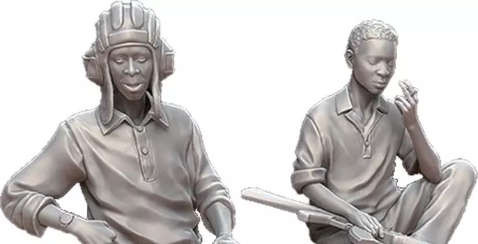 Миниатюрная фигурка Mantis Series Current Land Rover African Militia Crew Set Resin Kit Man35166 1/35 (AK Interactive/Итальянский/Немецкий уровень)