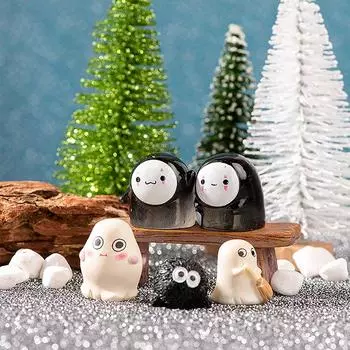 Миниатюрная фигурка мультяшного безликого человека-призрака, украшения для микроландшафта на Хэллоуин, украшения для домашнего офиса, стола, комнаты, декор