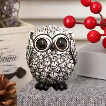 Миниатюрная фигурка совы Yousheng, реалистичная статуэтка совы из смолы с большими глазами, рождественская настольная центральная деталь для домашнего декора S