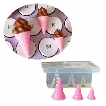 Миниатюрная форма для игр с едой, силиконовая форма, милые заостренные формы для мороженого, миниатюрные аксессуары для кукольного домика L