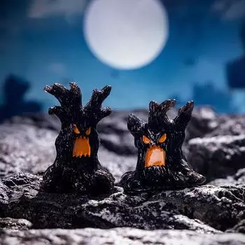 Миниатюрная Хэллоуинская мертвая скульптура дерева, демон ужасного дерева, микроландшафтное украшение, настольная мини-скульптура страшного дерева-демона