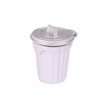 Миниатюрная игрушечная модель, сцена, кукольный домик, аксессуары, мини-деревянный мусорный бак, мусорное ведро серебряный