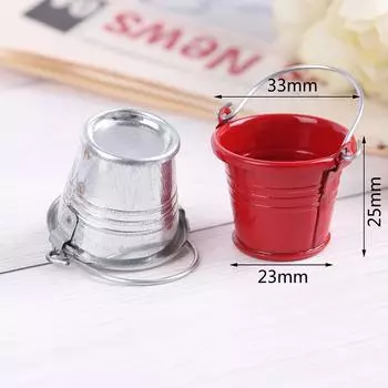 Миниатюрная игрушечная сцена кукольный домик аксессуары мини металлическое ведро модель серебряный