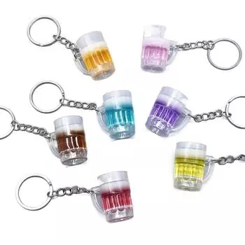 Миниатюрная имитация кружки пива брелок для ключей ручной работы имитация мини-напитка брелок детские игрушки синий