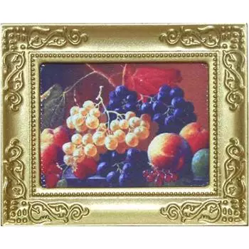 Миниатюрная картина 1/12, аксессуары для украшения кукольного домика, античная миниатюрная фоторамка, классическая ручная настенная картина, украшение стены, кукольный домик, художественная раскраска 6.2*5.1*0.5cm