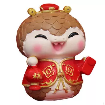 Миниатюрная китайская фигурка Года Змеи, прочная миниатюра для домашнего стола