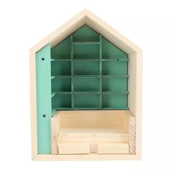 Миниатюрная книжная полка для кукольного домика, книжная полка для снятия стресса, украшение из дерева, книжная полка для снятия стресса для комнаты St.